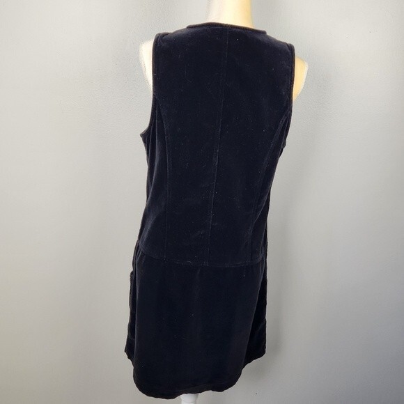 VTG Velvet Black 90s Y2K Jumper Womens Size 10/8 Silver Zip Front Holiday - Picture 2 of 11